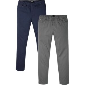 bonprix Nohavice bez zapínania, Regular Fit, rovné, s komfortným pásom (2 ks) 58 male bonprix Nohavice bez zapínania, Regular Fit, rovné, s komfortným pásom (2 ks) 58 male