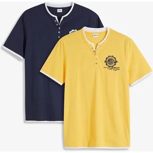 bonprix Tričko s gombičkami a krátkym rukávom (2 ks), bio bavlna 60/62 (XXL) male bonprix Tričko s gombičkami a krátkym rukávom (2 ks), bio bavlna 60/62 (XXL) male
