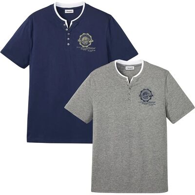 bonprix Tričko s gombičkami a krátkym rukávom (2 ks), bio bavlna 68/70 (4XL) male bonprix Tričko s gombičkami a krátkym rukávom (2 ks), bio bavlna 68/70 (4XL) male
