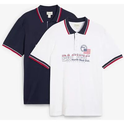 bonprix Polo tričko, krátky rukáv (2 ks v balení), bio bavlna 56/58 (XL) male bonprix Polo tričko, krátky rukáv (2 ks v balení), bio bavlna 56/58 (XL) male