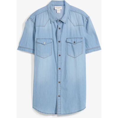bonprix Džínsová košeľa, krátky rukáv, Slim Fit, bio bavlna 47/48 (3XL) male bonprix Džínsová košeľa, krátky rukáv, Slim Fit, bio bavlna 47/48 (3XL) male