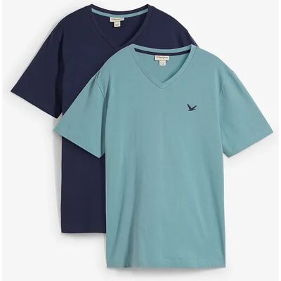 bonprix Tričko s V-výstrihom (2 ks), z čistej bio bavlny 60/62 (XXL) male bonprix Tričko s V-výstrihom (2 ks), z čistej bio bavlny 60/62 (XXL) male