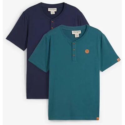 bonprix Tričko s gombičkami (2 ks), z čistej bio bavlny 56/58 (XL) male bonprix Tričko s gombičkami (2 ks), z čistej bio bavlny 56/58 (XL) male