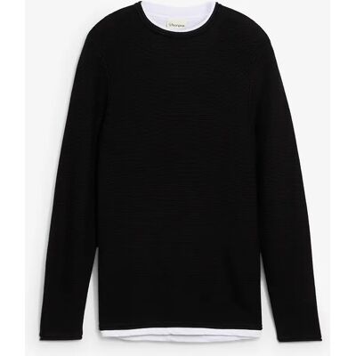bonprix Pulóver 2v1 vzhľad z bavlneného mixu 60/62 (XXL) male bonprix Pulóver 2v1 vzhľad z bavlneného mixu 60/62 (XXL) male