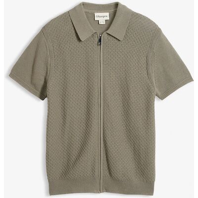 bonprix Polo tričko, pletené, so zapínaním na zips, z čistej bavlny 52/54 (L) male bonprix Polo tričko, pletené, so zapínaním na zips, z čistej bavlny 52/54 (L) male