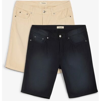 bonprix Strečové bermudy s komfortným pásom, colored denim, regular fit (2 ks) 33 male bonprix Strečové bermudy s komfortným pásom, colored denim, regular fit (2 ks) 33 male