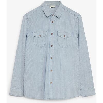 bonprix Džínsová košeľa, pásikovaná, z čistej bavlny 45/46 (XXL) male bonprix Džínsová košeľa, pásikovaná, z čistej bavlny 45/46 (XXL) male