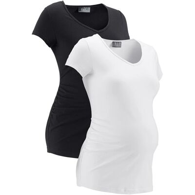 bonprix Basic materské tričko (2 ks) bio bavlna 32/34 female bonprix Basic materské tričko (2 ks) bio bavlna 32/34 female
