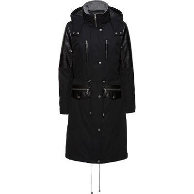 bonprix Dlhá bunda parka s koženkovými prvkami 36 female bonprix Dlhá bunda parka s koženkovými prvkami 36 female