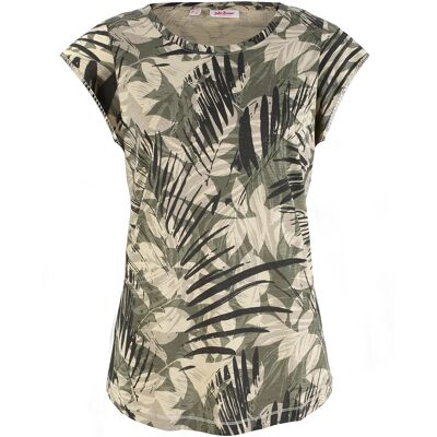 bonprix Bavlnené tričko s potlačou, mini rukávy 48/50 female bonprix Bavlnené tričko s potlačou, mini rukávy 48/50 female