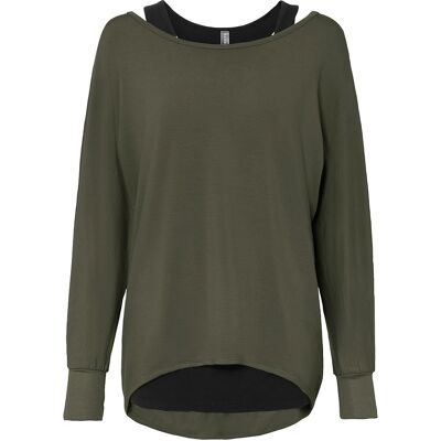 bonprix Dlhé tričko s topom z viskózového mixu 36/38 female bonprix Dlhé tričko s topom z viskózového mixu 36/38 female