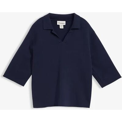 bonprix Pletené polo tričko z bavlneného mixu 44/46 female bonprix Pletené polo tričko z bavlneného mixu 44/46 female