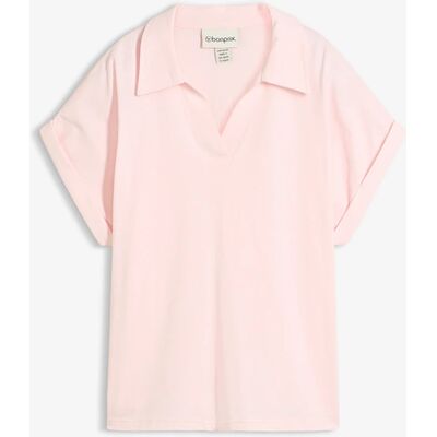 bonprix Polo tričko s hodvábnym podielom, široký strih 44/46 female bonprix Polo tričko s hodvábnym podielom, široký strih 44/46 female