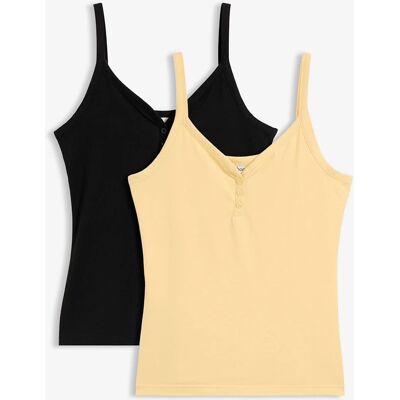 bonprix Top s tenkými ramienkami z čistej bio bavlny (2 ks v balení) 48/50 female bonprix Top s tenkými ramienkami z čistej bio bavlny (2 ks v balení) 48/50 female