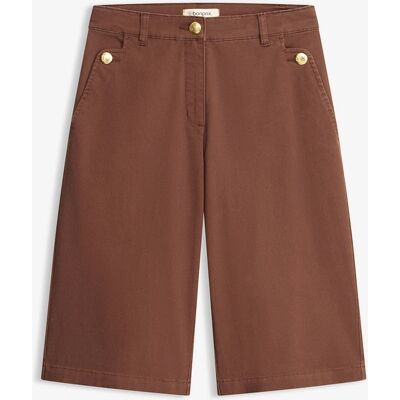 bonprix Široké bermudy z elastického twillového materiálu 46 female bonprix Široké bermudy z elastického twillového materiálu 46 female