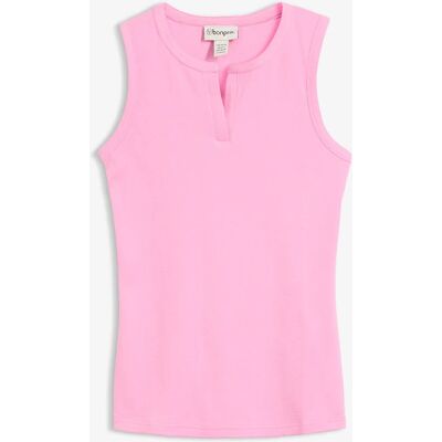 bonprix Vrúbkovaný top z elastickej bio bavlny 44/46 female bonprix Vrúbkovaný top z elastickej bio bavlny 44/46 female