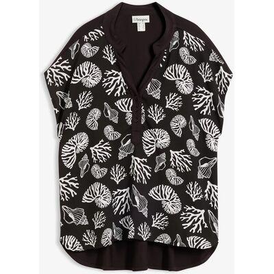 bonprix Blúzkový top z mixu materiálov 46 female bonprix Blúzkový top z mixu materiálov 46 female