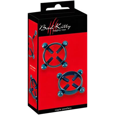 Bad Kitty - šperk na bradavky s krúžkom - modrá Bad Kitty - šperk na bradavky s krúžkom - modrá