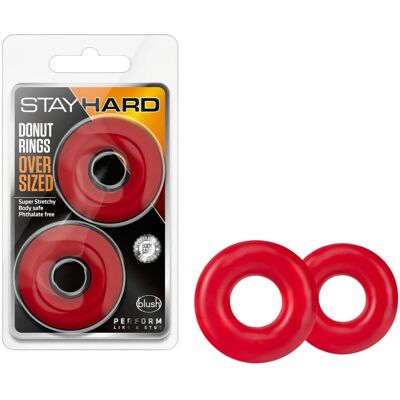 blush Stay Hard Donuts - sada erekčných krúžkov - červené blush Stay Hard Donuts - sada erekčných krúžkov - červené