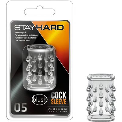 blush Stay Hard - erekčný krúžok s guľôčkami - priehľadný blush Stay Hard - erekčný krúžok s guľôčkami - priehľadný