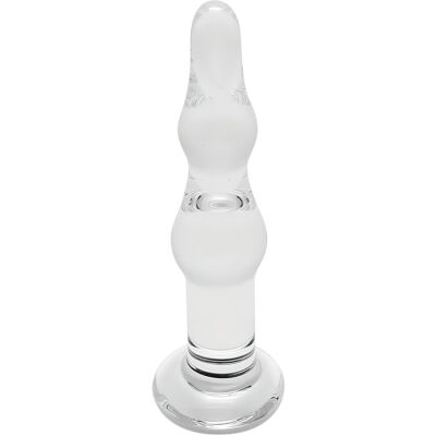Rimba Dolly - análny sklenený dildo - vlnitý tvar - priehľadný Rimba Dolly - análny sklenený dildo - vlnitý tvar - priehľadný