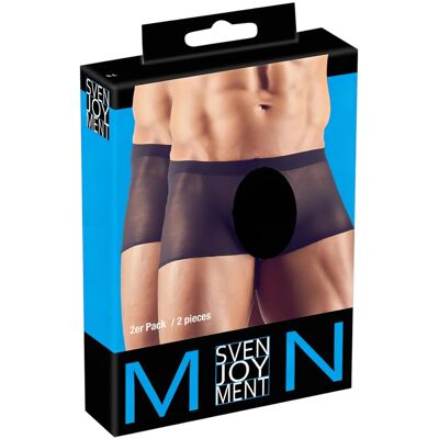 Svenjoyment - 2-dielna čierna priehľadná boxerová súprava (S-L) Svenjoyment - 2-dielna čierna priehľadná boxerová súprava (S-L)