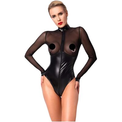 Noir - lesklé body s priesvitnou vložkou - čierne Noir - lesklé body s priesvitnou vložkou - čierne