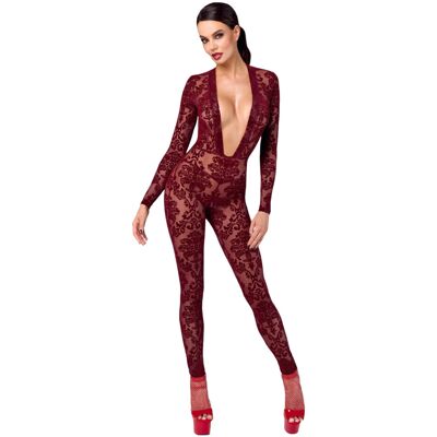 Noir Kink Royal - transparentný catsuit - červená Noir Kink Royal - transparentný catsuit - červená