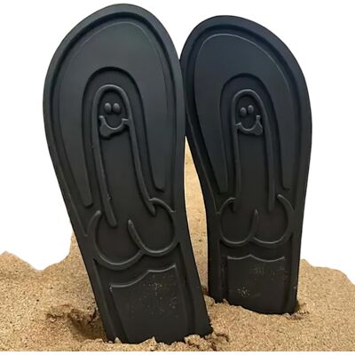 Flip-flop papuče - penis motív - čierne Flip-flop papuče - penis motív - čierne