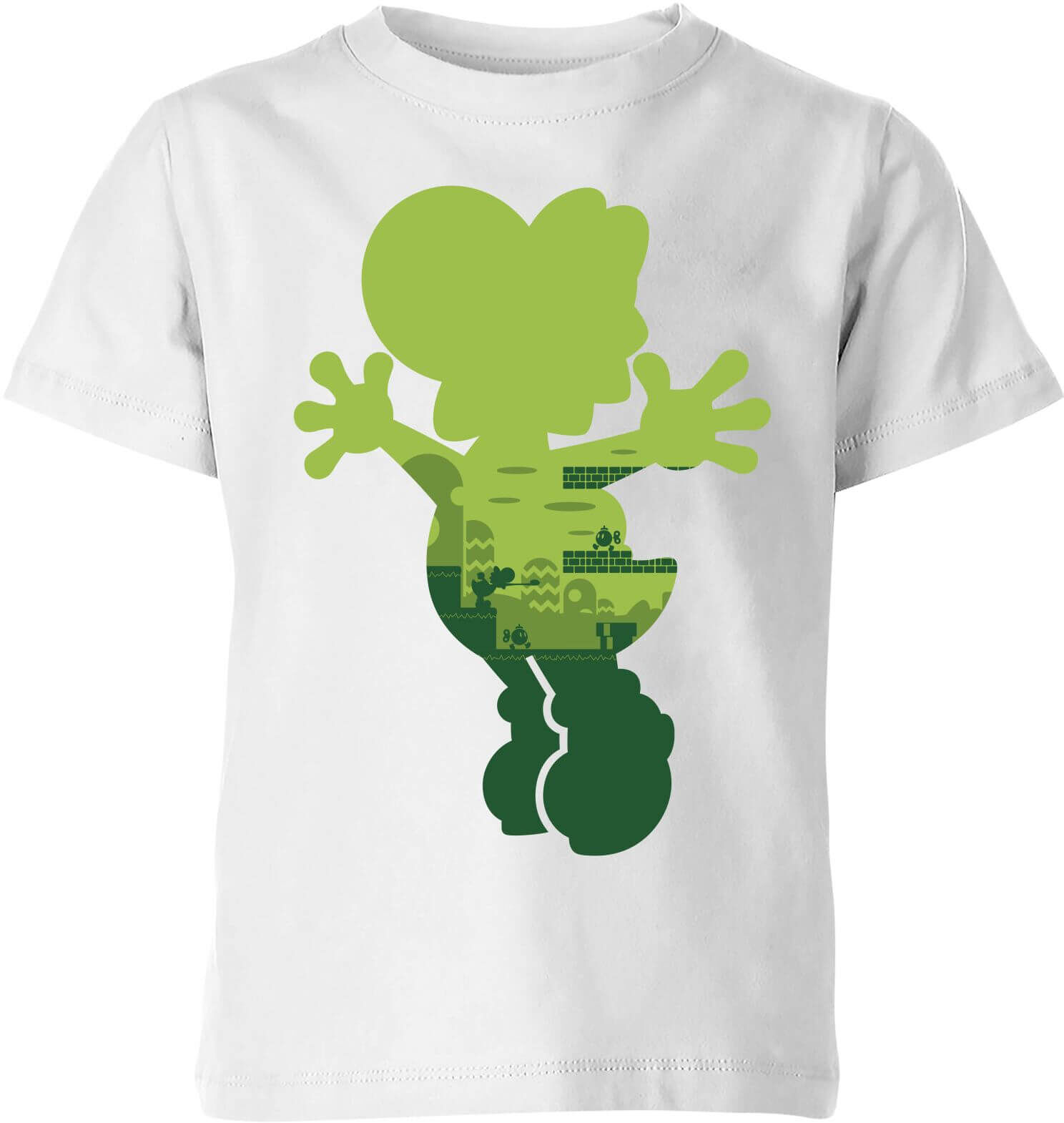 Nintendo Super Mario Yoshi Silhouette Kid's T-Shirt - White - 11-12 Years - White Nintendo Super Mario Yoshi Silhouette Kid's T-Shirt - White - 11-12 Years - White