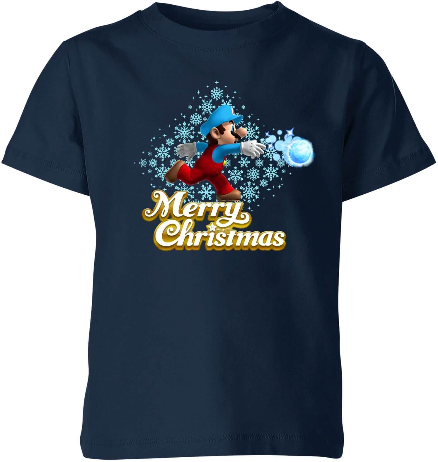 Nintendo Super Mario Mario Merry Christmas Snowball Kid's T-Shirt - Navy - 3-4 Years - Navy Nintendo Super Mario Mario Merry Christmas Snowball Kid's T-Shirt - Navy - 3-4 Years - Navy