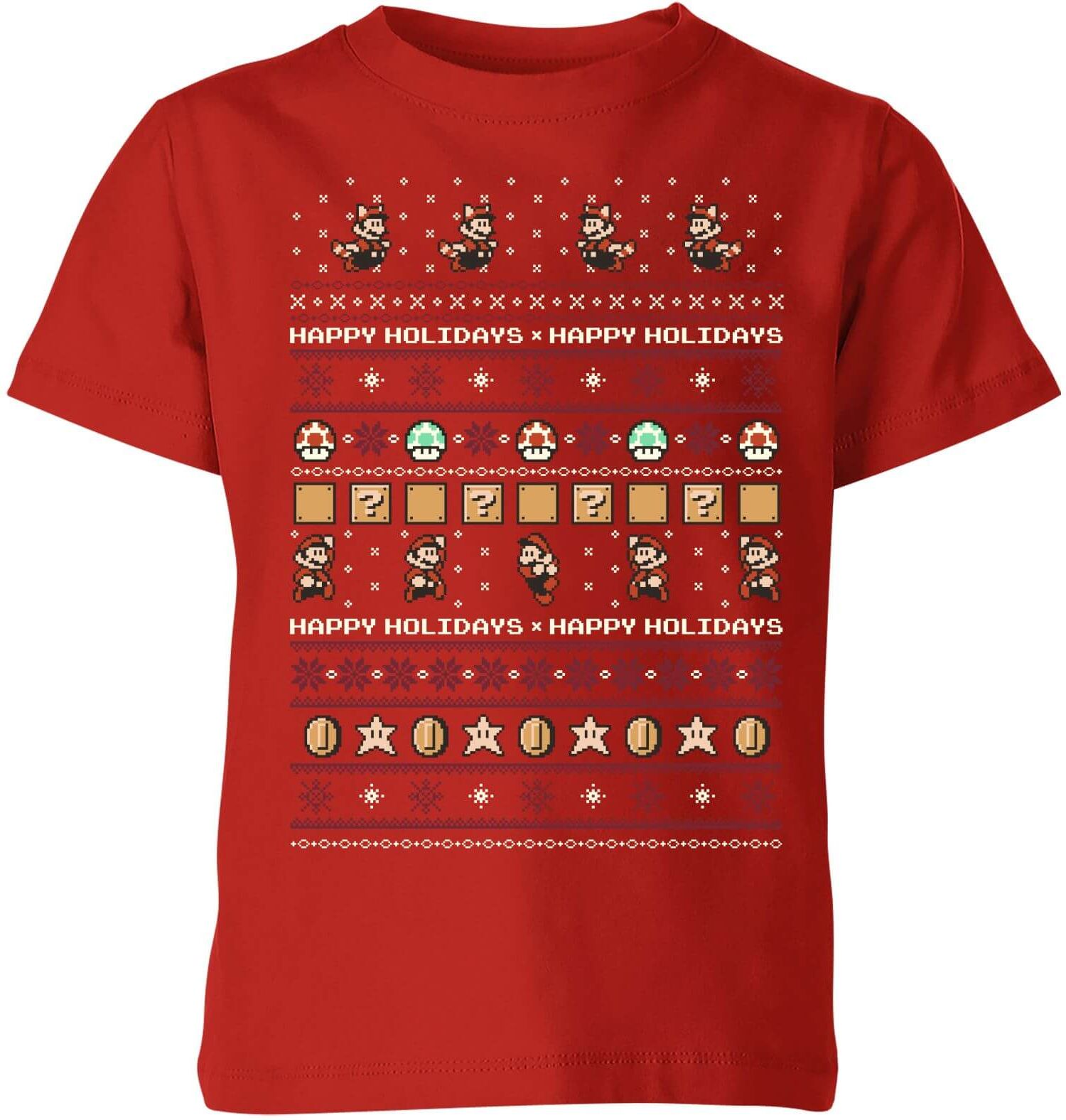 Nintendo Super Mario Happy Holidays The Good Guys Kid's Christmas T-Shirt - Red - 3-4 Years - Red Nintendo Super Mario Happy Holidays The Good Guys Kid's Christmas T-Shirt - Red - 3-4 Years - Red