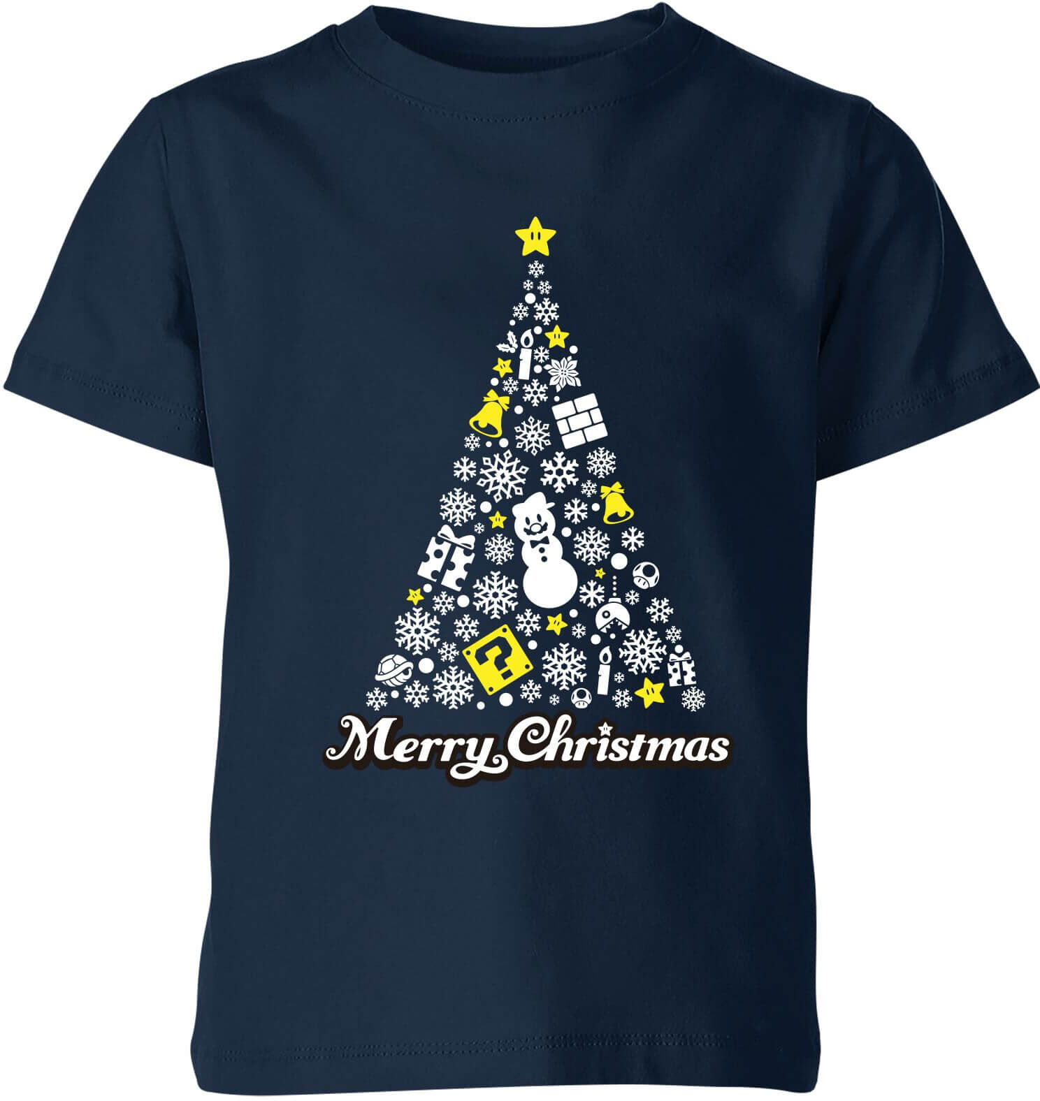 Nintendo Super Mario White Christmas Merry Christmas Kid's T-Shirt - Navy - 7-8 Years - Navy Nintendo Super Mario White Christmas Merry Christmas Kid's T-Shirt - Navy - 7-8 Years - Navy