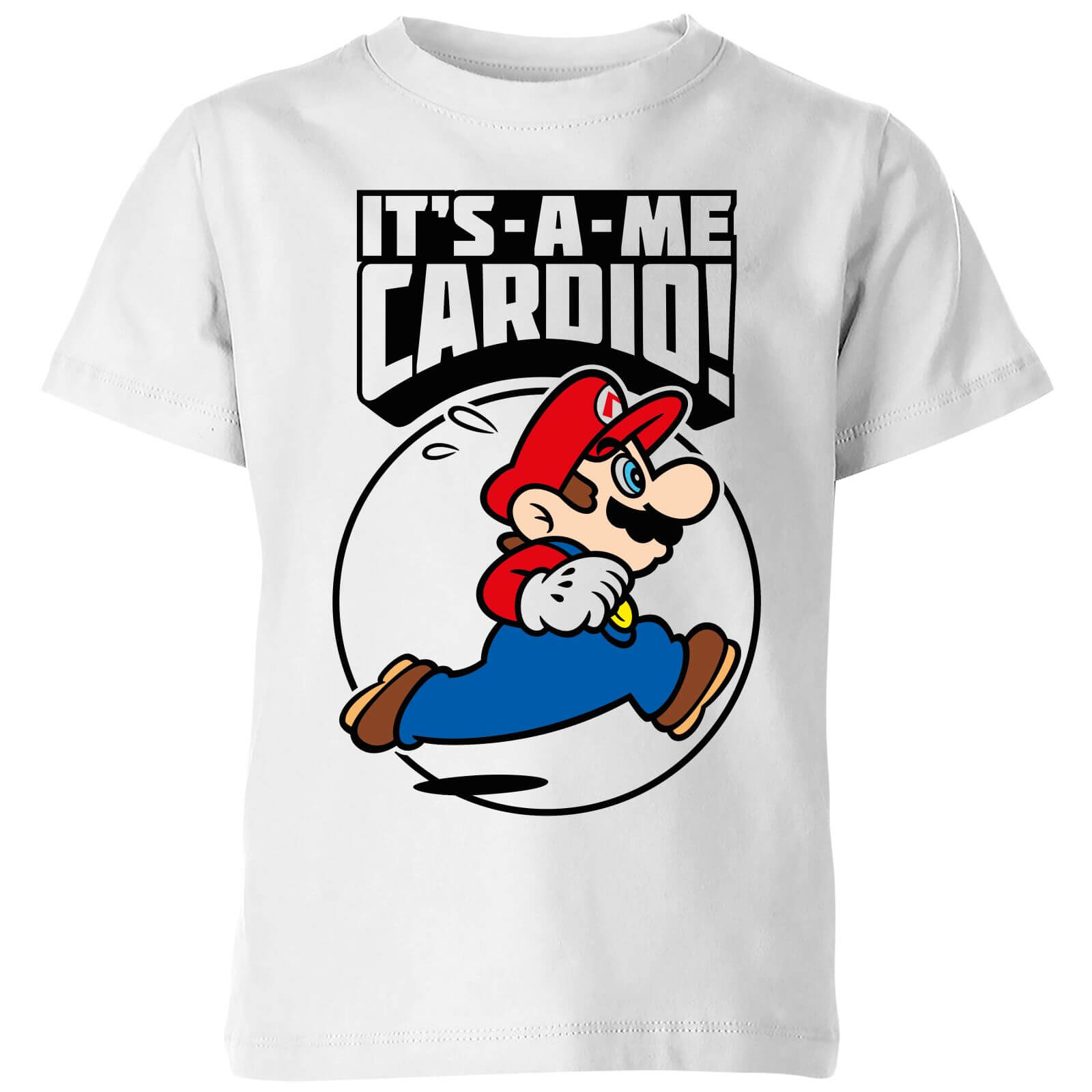 Nintendo Super Mario Cardio Kid's T-Shirt - White - 7-8 Years - White Nintendo Super Mario Cardio Kid's T-Shirt - White - 7-8 Years - White