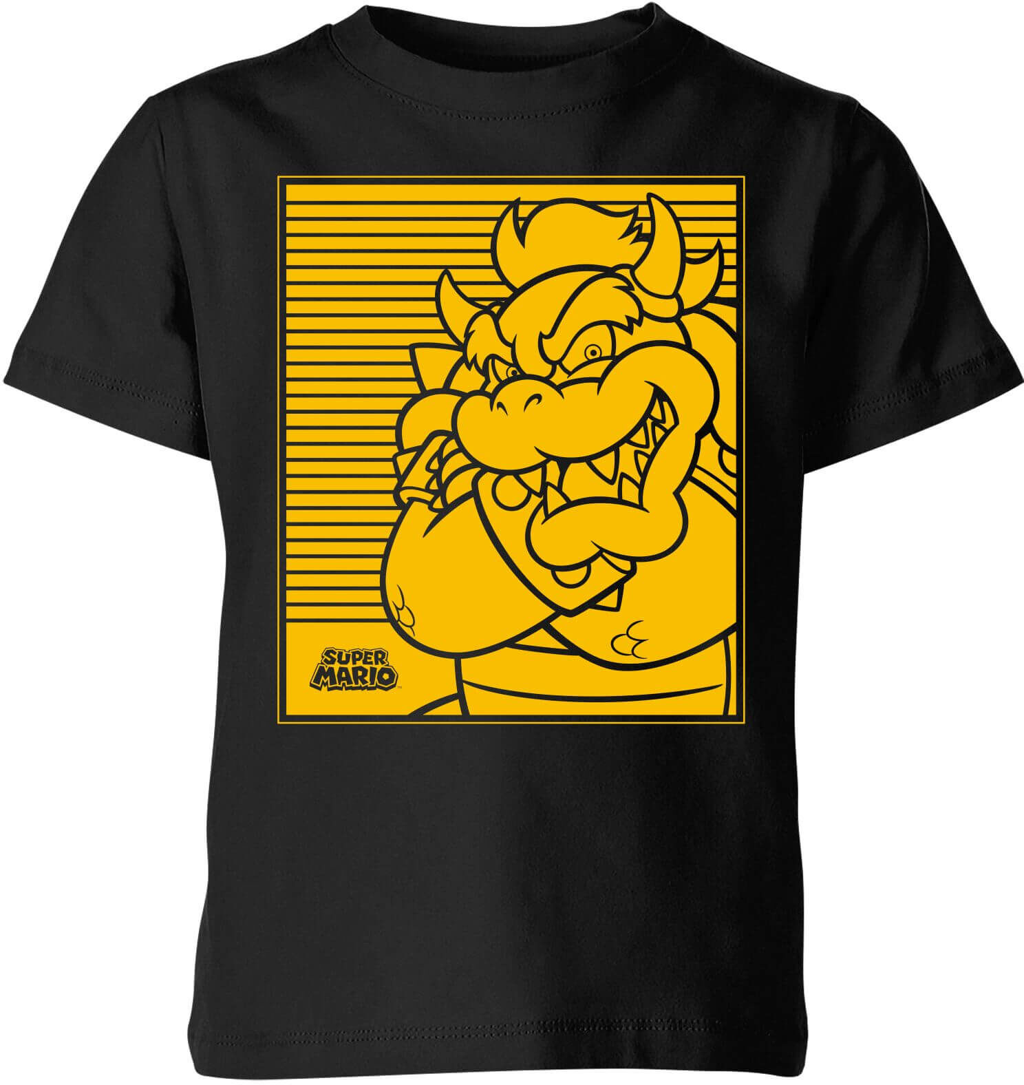 Nintendo Super Mario Bowser Retro Line Art Kid's T-Shirt - Black - 3-4 Years - Black Nintendo Super Mario Bowser Retro Line Art Kid's T-Shirt - Black - 3-4 Years - Black