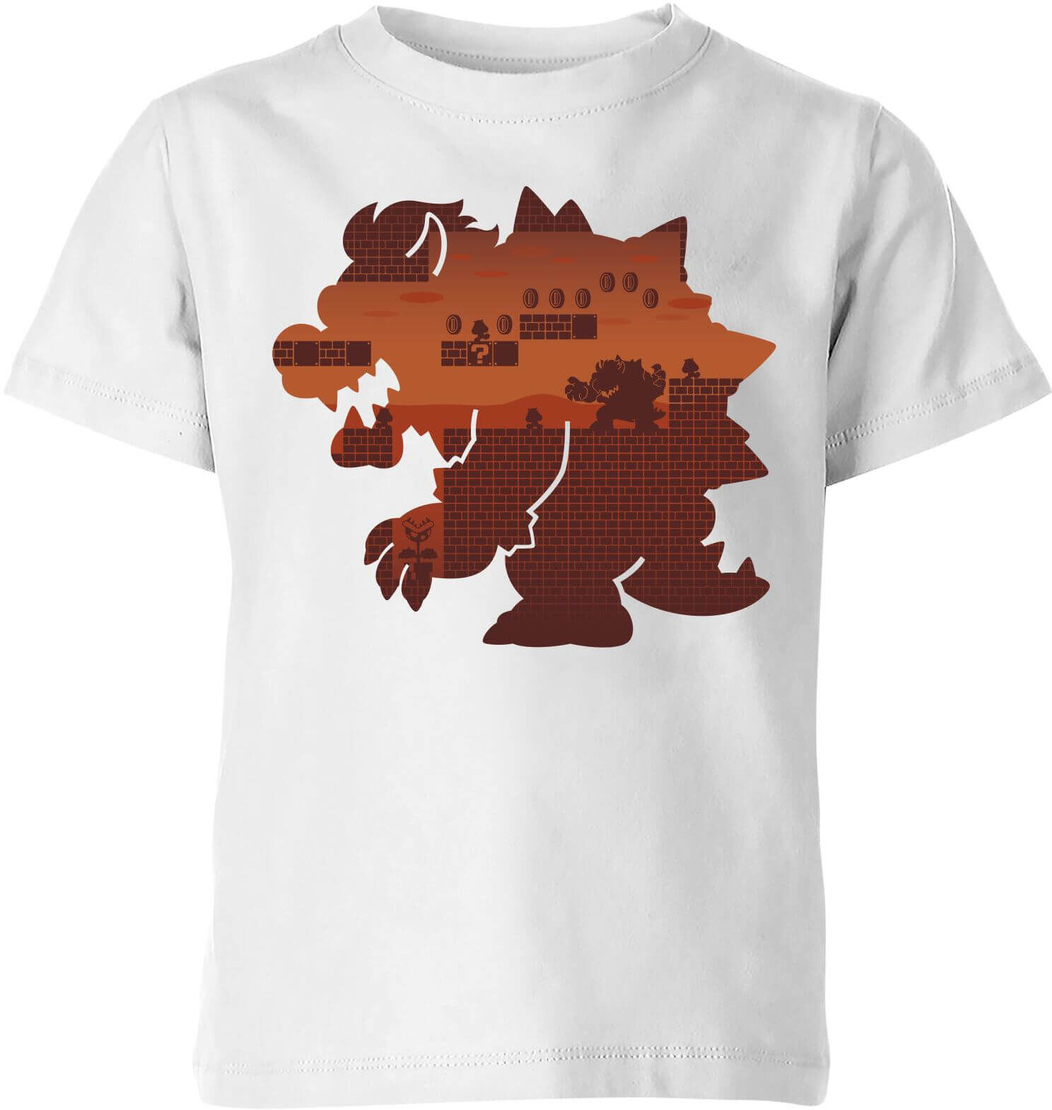 Nintendo Super Mario Bowser Silhouette Kid's T-Shirt - White - 11-12 Years - White Nintendo Super Mario Bowser Silhouette Kid's T-Shirt - White - 11-12 Years - White