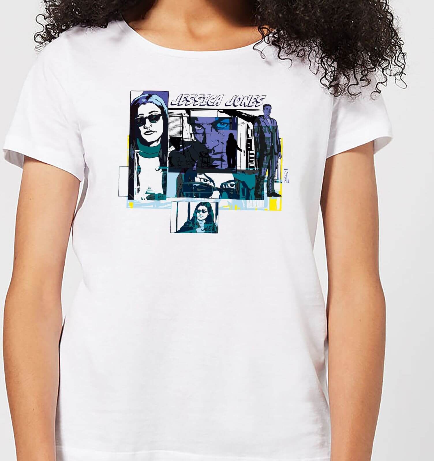 Marvel Knights Jessica Jones Comic Panels Women's T-Shirt - White - S - White Marvel Knights Jessica Jones Comic Panels Women's T-Shirt - White - S - White