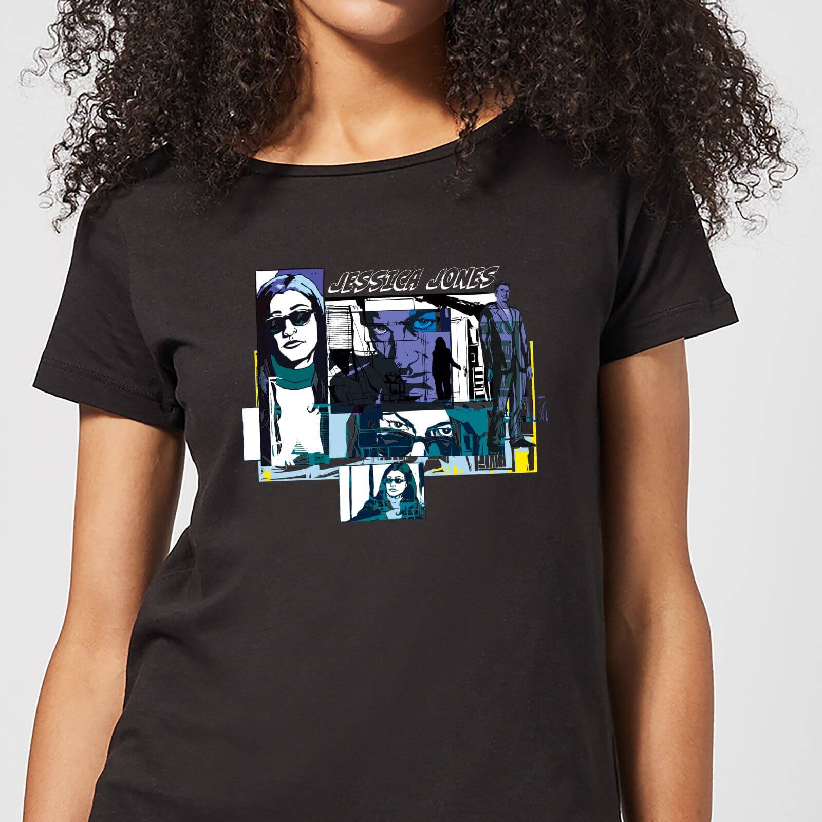 Marvel Knights Jessica Jones Comic Panels Women's T-Shirt - Black - L - Black Marvel Knights Jessica Jones Comic Panels Women's T-Shirt - Black - L - Black