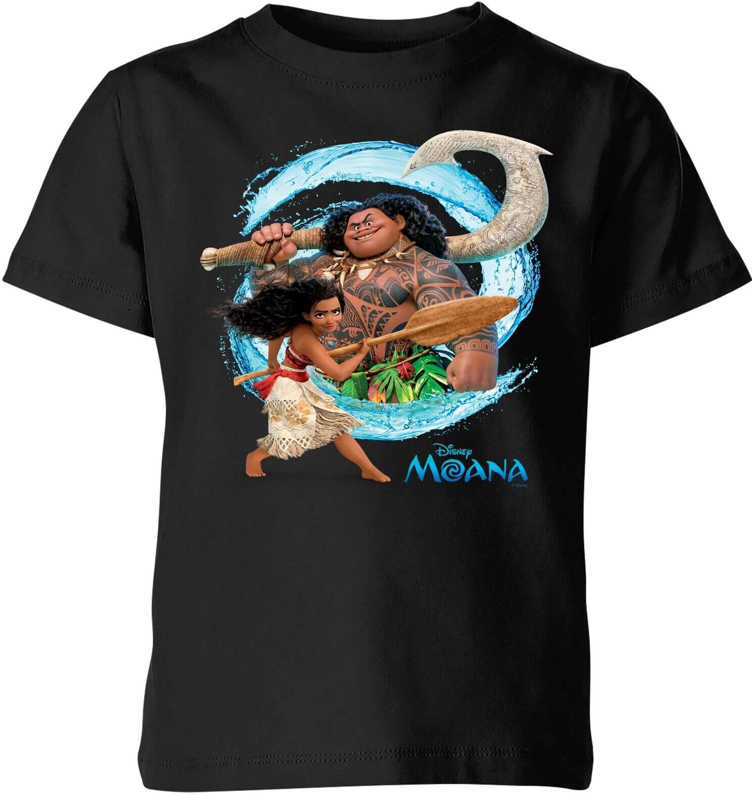 Disney Moana Wave Kids' T-Shirt - Black - 7-8 Years - Black Disney Moana Wave Kids' T-Shirt - Black - 7-8 Years - Black