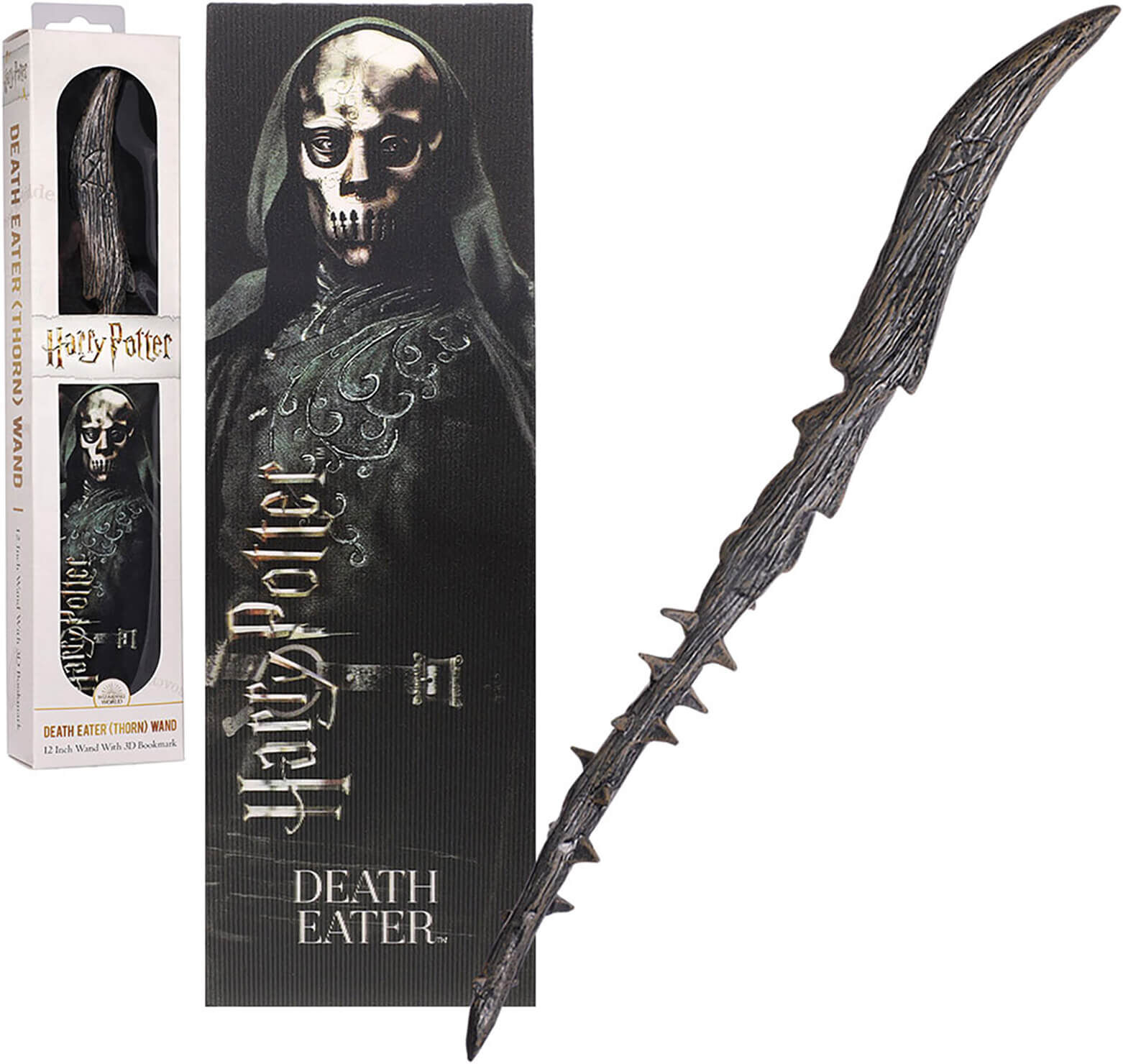 Noble Collection Death Eater (Thorn) 30cm PVC Wand with Prismatic Bookmark