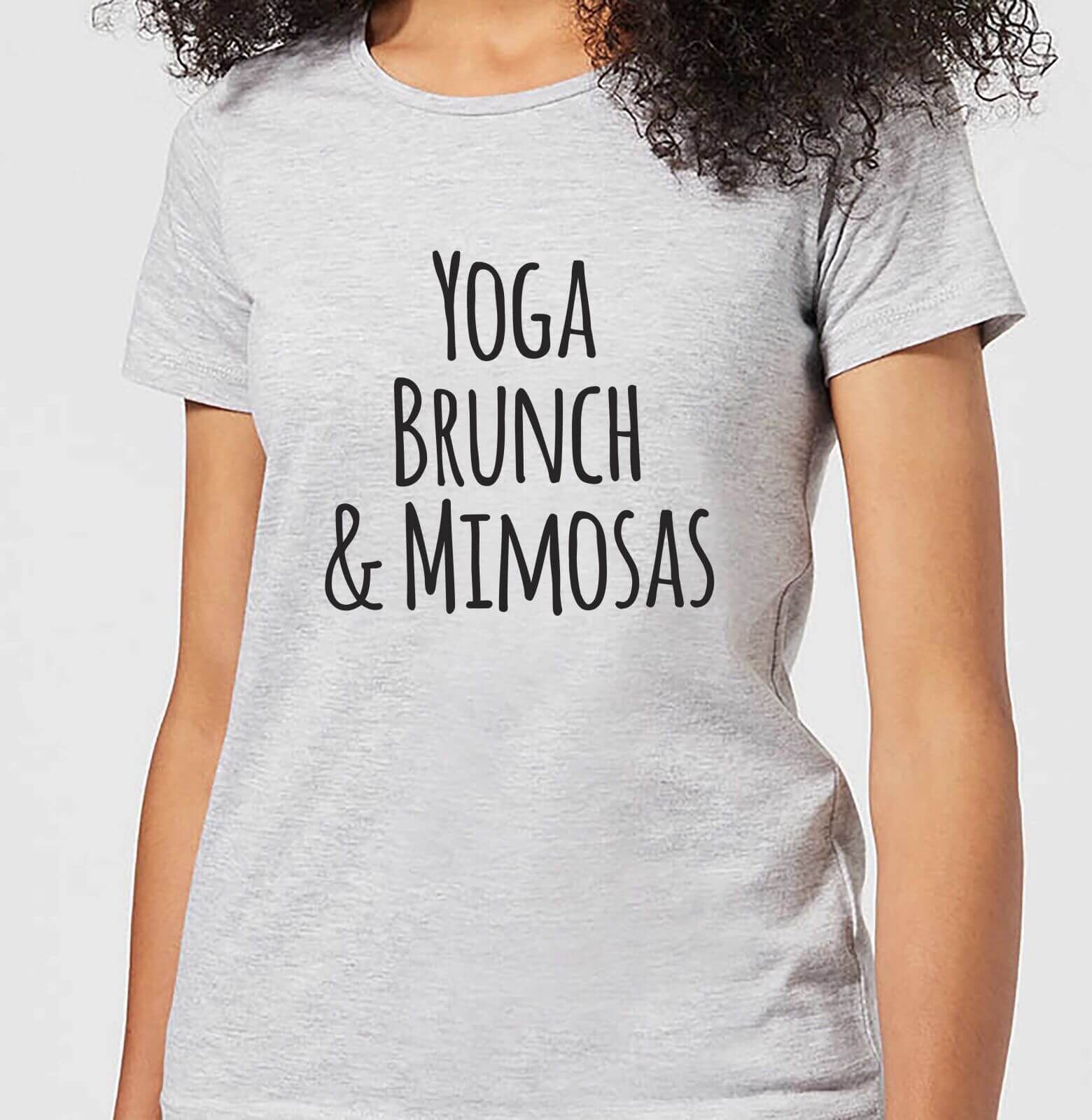 Fitness and Loungewear Yoga Brunch and Mimosas Women's T-Shirt - Grey - 5XL - Grey Fitness and Loungewear Yoga Brunch and Mimosas Women's T-Shirt - Grey - 5XL - Grey