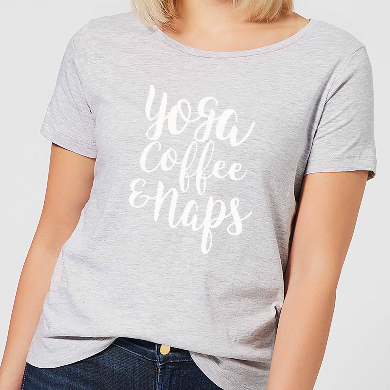 By IWOOT Yoga Coffee and Naps Women's T-Shirt - Grey - 4XL - Grey By IWOOT Yoga Coffee and Naps Women's T-Shirt - Grey - 4XL - Grey