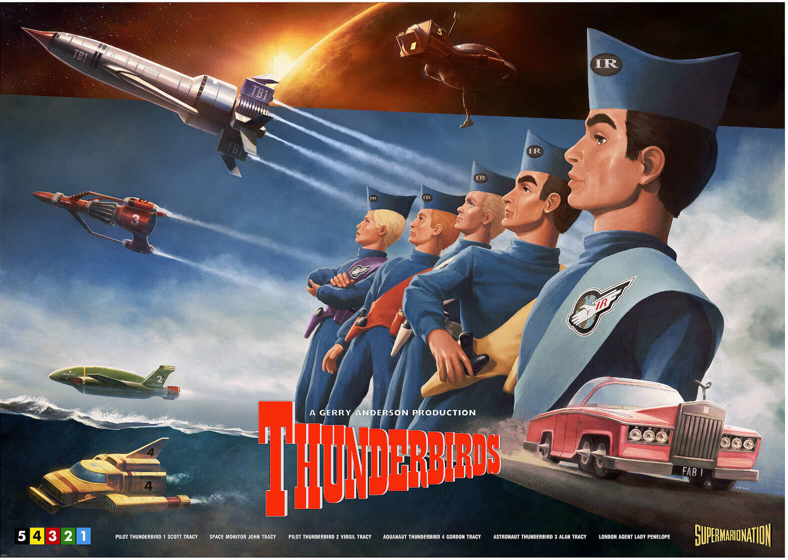 Zavvi Gallery Thunderbirds Lithograph by Henrik Sahlstrom Zavvi Gallery Thunderbirds Lithograph by Henrik Sahlstrom
