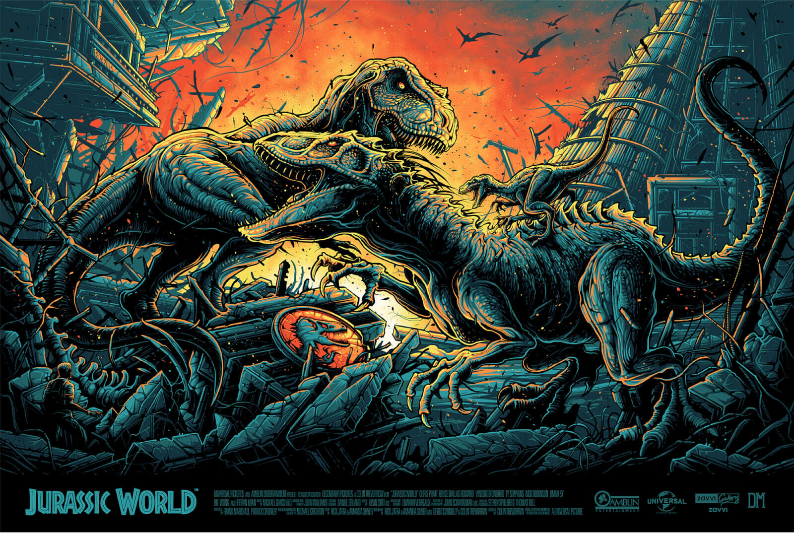 Jurassic World Screenprint by Dan Mumford