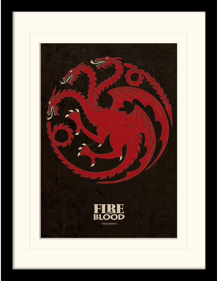 Pyramid Game of Thrones Targaryen Mounted 30 x 40cm Print