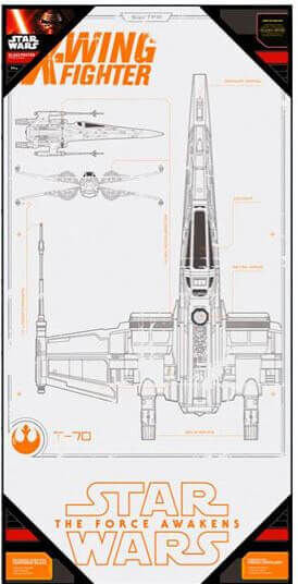 SD Toys Star Wars Episode VII Glass Poster - X-Wing Fighter (50 x 25cm) SD Toys Star Wars Episode VII Glass Poster - X-Wing Fighter (50 x 25cm)