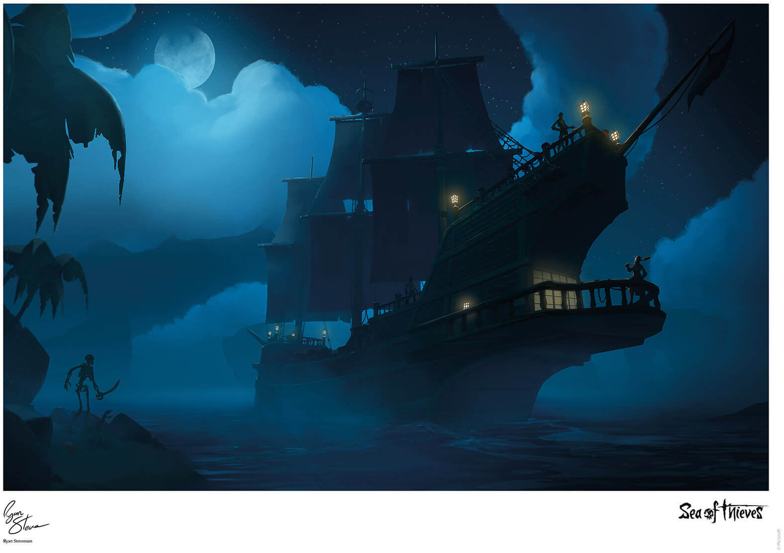 Iron Gut Publishing Sea of Thieves Limited Edition Art Print - Moonlight Iron Gut Publishing Sea of Thieves Limited Edition Art Print - Moonlight