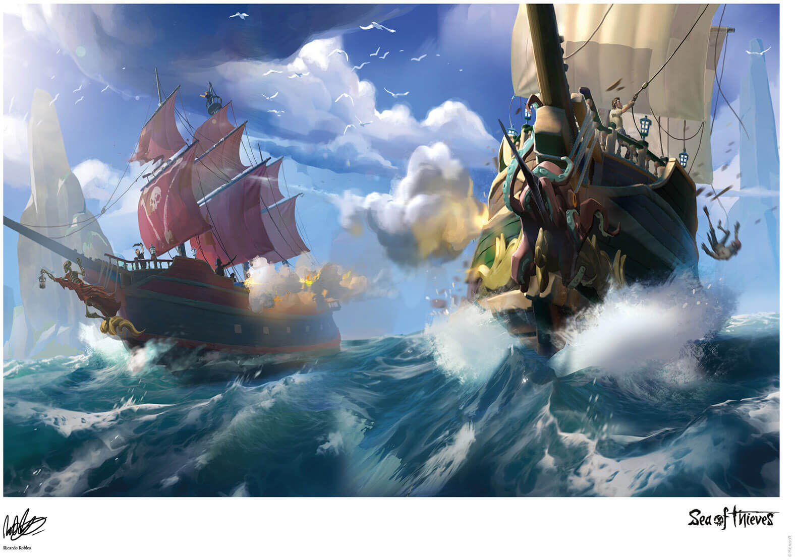Iron Gut Publishing Sea Of Thieves - Broadsides at noon Limited Edition Art Print Measures 41.91 x 29.72cm Iron Gut Publishing Sea Of Thieves - Broadsides at noon Limited Edition Art Print Measures 41.91 x 29.72cm