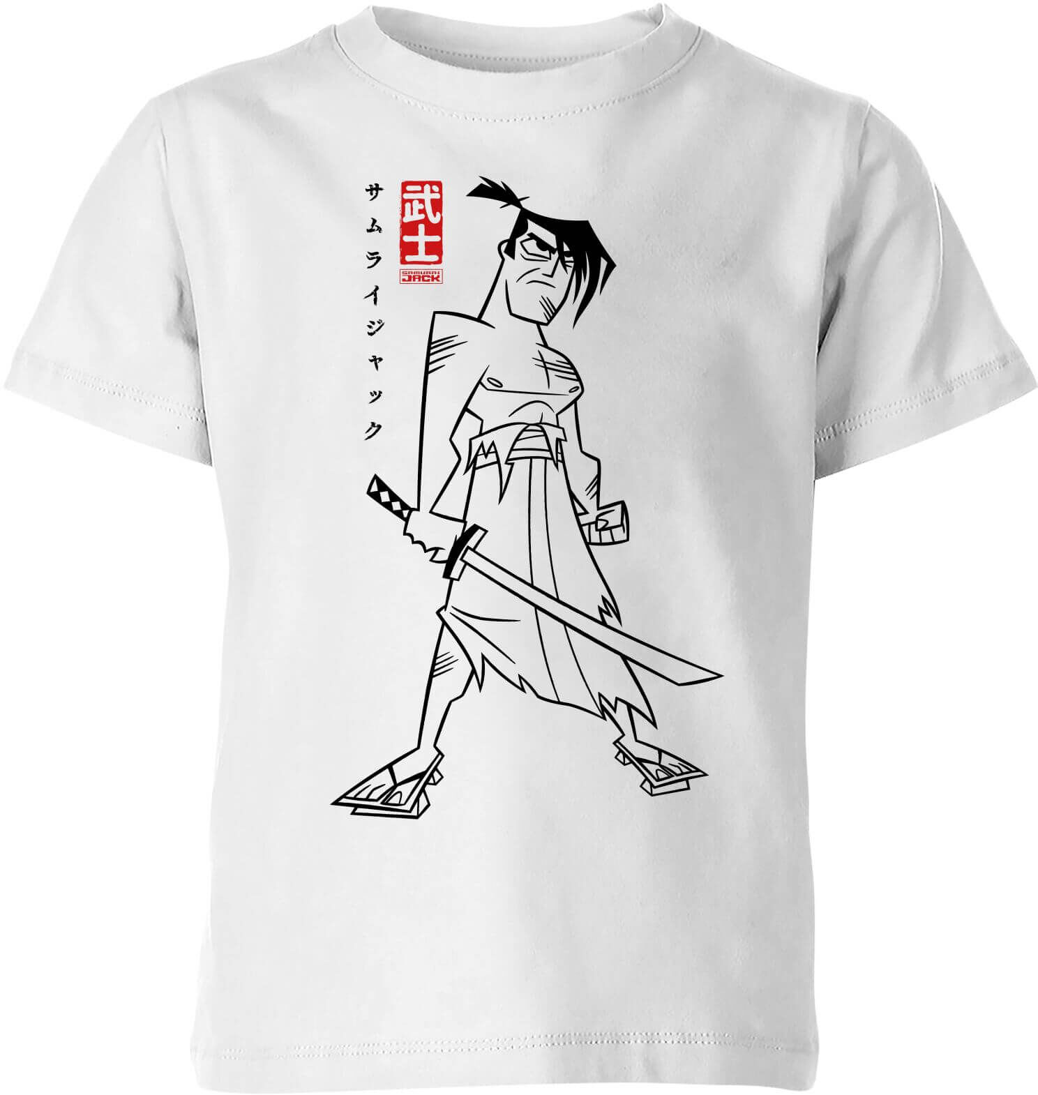 Cartoon Network Samurai Jack Kanji Kids' T-Shirt - White - 5-6 Years - White Cartoon Network Samurai Jack Kanji Kids' T-Shirt - White - 5-6 Years - White