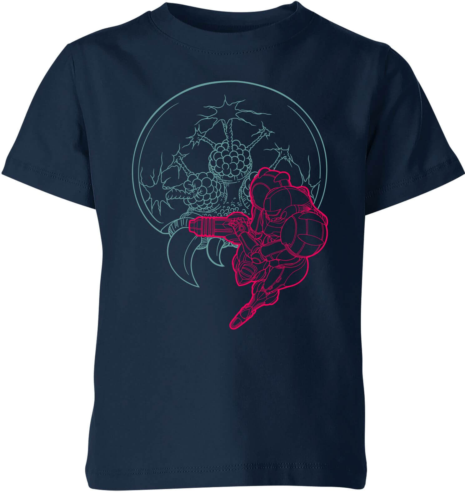 Nintendo Super Metroid Samus And Mother Brain Kid's T-Shirt - Navy - 3-4 Years - Navy Nintendo Super Metroid Samus And Mother Brain Kid's T-Shirt - Navy - 3-4 Years - Navy